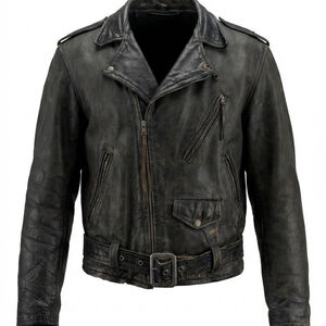 1940’s Vintage Black Horse Hide Leather Motorcycle Jacket Size 40-42